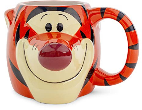 Disney Winnie the Pooh Tigger 3D-geformte Keramiktasse | große Kaffeetasse für Kakao, Tee | fasst 590 ml