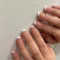 French False Nails Short, 48Pcs Nude White Fake Nails, Press on Nails with Designs, Acrylic Stick on Nail, Full Cover Artificial Tips for Women Girls Nail Decorations (48Pc Nude French)
