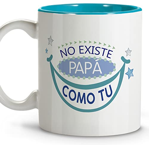 LolaPix Tazas para Papá. Taza Te Quiero Papá. Tazas Desayuno Originales. Taza Cerámica 330 ml. Regalos con Frases. Papá ninguno