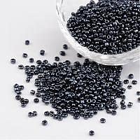 Handicraft Emporium Opaque Glass Seed Beads | Lustered | 2mm | Black | 50g