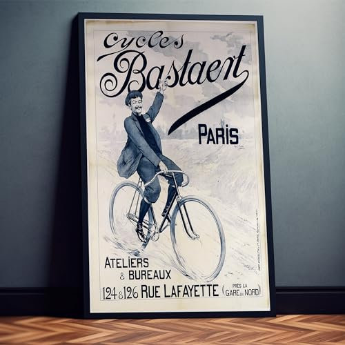 Dekomundo Vintage Fahrrad Poster Cycles Paris 1895 Retro Werbung, 50x70 cm
