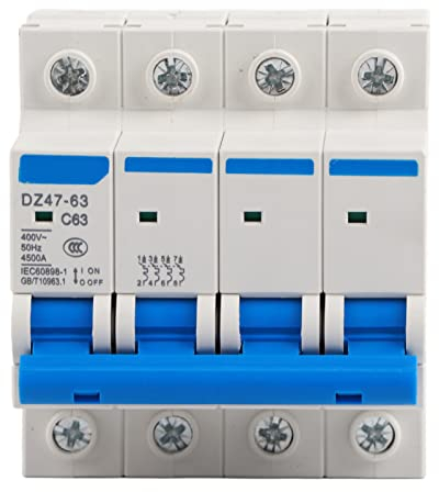 Interruttore Automatico 4P 63A, Interruttore Automatico DC Interruttore Automatico Fotovoltaico Sezionatore di Carico Interruttore di Protezione Fotovoltaica, per Solare