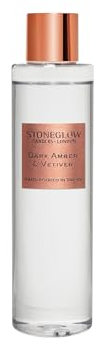 Stoneglow Luna Collection - Dark Amber & Vetiver 210ml Scented Reed Diffuser Refill (Glass Bottle)