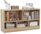 KOMFOTTEU Libreria Aperta, 5 Armadietti di 2 diverse dimensioni, mobile portaoggetti in legno con gambe antiscivolo, per libri e giocattoli, 111 x 30 x 61,5 cm (Naturale)