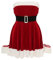 iEFiEL Damen Weihnachtskleid Giltzer Pailletten Partykleid Mit Kunstpelz Schulterfrei Kleid Frauen sexy Clubkleid Weihnachten Engel Kostüm Tanzkleid Cosplay Rot ohne Träger M