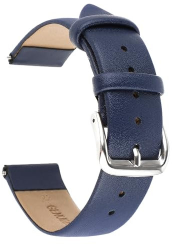 Amaxiu Uhrenarmband aus weichem Kalbsleder, Vintage-Stil, Schnellverschluss, universelles Ersatzarmband mit silberfarbener Edelstahlschnalle, 18 mm, 20 mm, 22 mm, für Damen und Herren (22 mm,