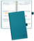 POPRUN Taschenkalender 2025 Klein 16,5 x 9 cm (Jan.2025-Dez.2025) - Kalender 2025 Klein Ringbuch mit Softcover - Terminplaner, Planer 1 Woche 2 Seite mit Kartenschlitz - Pazifikgrün