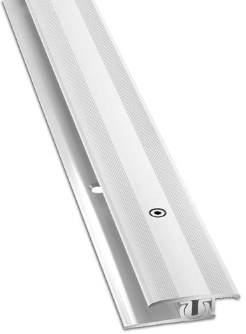 D-TACK Übergangs- & Höhenausgleichsprofil Alu inkl. Schrauben und Dübel | Breite 30 mm | Länge 1 m | Silber | Höhenverstellung bis 7 mm universell für alle Bodenbeläge