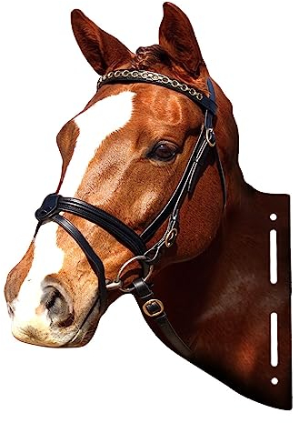 Metall Pferdekopf Wandbehang Schmücken, Pferd Gusseisen Tierkopf Wandaufhänger, Landhausstil Home Wohnzimmer Dekoration Antik-Stil für Weihnachten Party Wiedervereinigung, Braun