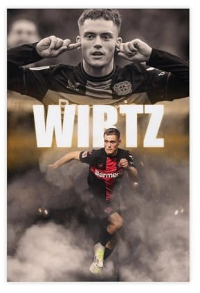 efhavce Florian Wirtz Bayer Leverkusen-Poster auf Leinwand, Wandkunst, Dekordruck, Bild Gemälde für Wohnzimmer, Schlafzimmer, Dekoration, 30 x 45 cm