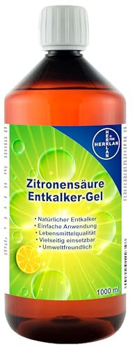 Zitronensäure Entkalker-Gel - 1 Liter - Leistungsstarker Bio-Entkalker für Armaturen und Oberflächen I HERRLAN-Qualität I Made in Germany