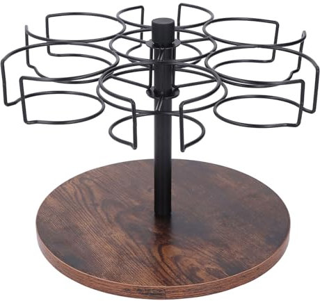 Ejoyous Water Bottle Organizer for 40 oz Tumbler, 360 Degree Rotatable Cup Organizer Holder, Anti Slip Storage Holder Rack for 6 Water Bottles with Handle, Storage for Cup Accessories