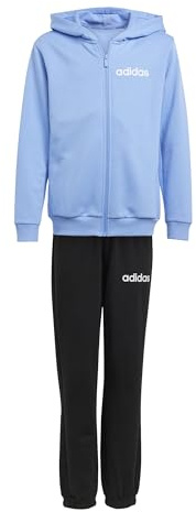 adidas Unisex Kinder ESSENTIALS LINEAR TRACKSUIT, blue fusion/white, 15-16 Years
