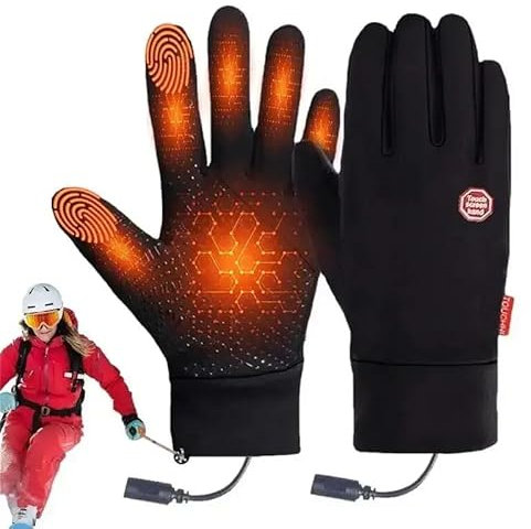USB Beheizte Handschuhe, Elektrisch Beheizte Handschuhe für Herren Damen, Touchscreen Wärmende Handschuhe, Wiederaufladbare Beheizte Handschuhe für Klettern, Wandern, Radfahren, Camping (XL)