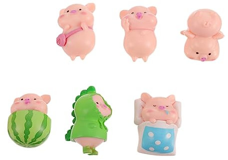 Toyvian 6St Piggy Mikrolandschaft Plüsch tragen Frösche Tiere Frosch Ente Miniature Pig Decoration Piggy doll Toy Miniature Piggy Figurine Handwerkliches Mikrolandschaftsdekor PVC