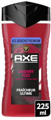 AXE - Gel Douche - Collection Prestige - Cherry Fizz -12h de fraîcheur - Parfum frais de pomme, eucalyptus, ambre et cerise - 225ml