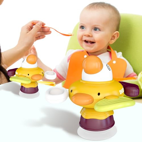 Jouet Bébé avec Ventouse pour Chaise Haute,Spinner Bebe avec Ventouse,Jouet Sensoriel Montessori Bébé,Cadeau pour Les Garçons et Les Filles de 6 9 12 18 Mois 1 2 Ans