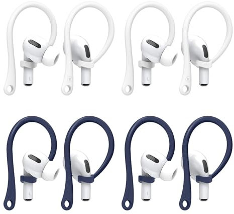 4 Paar Stabile EarHooks Kompatibel mit AirPods Pro 2/1, AirPods 4/3/2/1, Ersatz Ohrbügel Ohrhaken Sport Anti-Verlust, Komfortable Halterung Perfekter für Laufen, Joggen, Fitness Passend, Outdoor