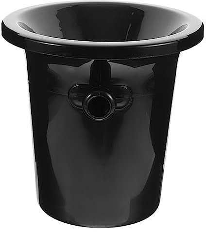 TOPPERFUN Wine Tasting Black Spit Bucket Round Double Handle Western Style Pp Ice Bucket Portable for Bar Parties