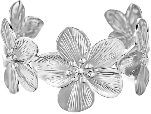 CHAOTEMAI Armreif Oberarm Blumenmuster Oberarmreif Offenes Design