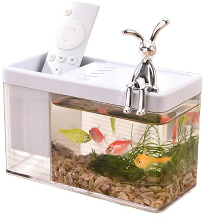 Betta Fischtank - Kleine Wasserschale, Krabbenlebensraumbehälter | Shrimp Setup -Schiff, transparente Mini -Tank -Organizer -Einheit, kompaktes Desktop -Aquarium -Struktur -Setup für kleine Fisc