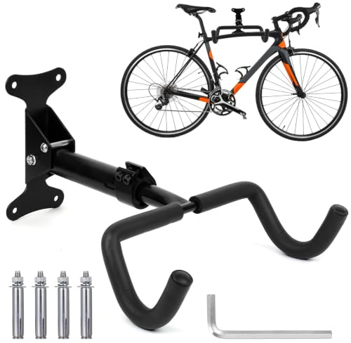 AIOUHMYM drehbare faltbare Fahrrad-Wandhalterung bis 50 kg | Geeignet für MTB, E-Bike und Rennräder zur platzsparenden Aufbewahrung zu Hause und in der Garage
