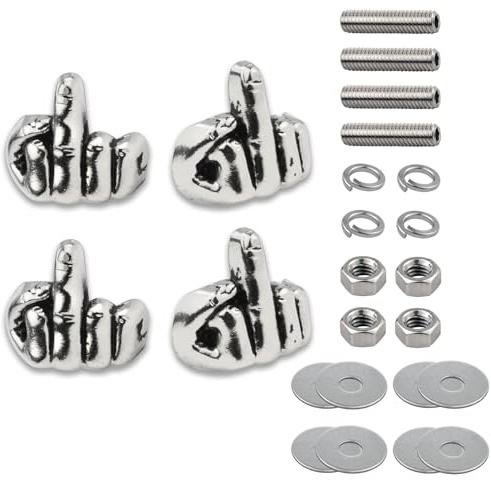 Padaodao Licence Plate Bolts & Screws, Anti-Theft Car Tag Frame Screw Kits for Vehicle Truck Motorcycle 4 PCS (Silver)