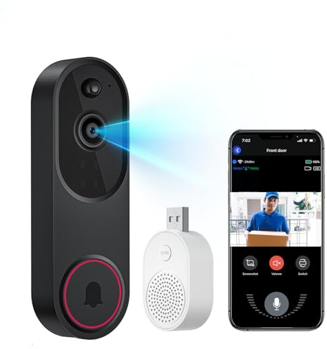 Meacode Video Doorbell Camera - AI Detection & 2K HD, Wireless Doorbell with Long Battery Life | Safe Peephole Camera for Home Security