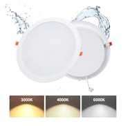 Pack 2 Downlight LED Techo Empotrable 36W 3 Tonos 5000lm Agujero Ø253-263mm | Grebeam LUZ LED Techo 36W Equiv. 350W Halógenos IP44 Ultrafino 30mm de Fondo 3000K/4000K/6000K para Baño y Salón