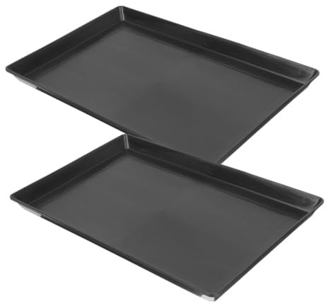 BESTYASH Bandeja para Jaula de Mascotas 2 Piezas, Plástico Negro, 43.5 X 32.4 Cm, Bandeja Inferior Antidesbordamiento para Perros Pequeños, Pájaros y Conejos, Accesorio Reemplazo Fácil