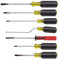 Klein Tools 85077 Screwdriver Set, Made in USA, Multi-Application Screwdriver Kit with Cushion-Grip Handles and Tip-Ident, 7-Piece