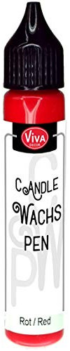 Viva Decor Wachs Pen 28ml (Rot) Premium Candle Liner & Wax-Pen - Ideal für individuelle Kerzengestaltung - Hochwertiger Wachs-Stift zum Anmalen, Verzieren & Personalisieren