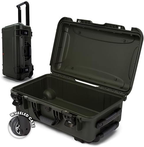 NANUK 935 Hard Case Empty - Waterproof with Wheels, 22x14x9 - Dustproof and Impact Resistant, Carry-On Approved for Most Airline - Olive