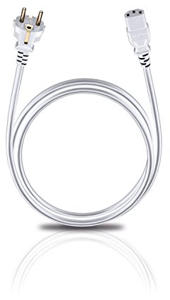Oehlbach Powercord C13 / 300 - Cavo di alimentazione con spina e presa di corrente a prova d'urto - Altamente flessibile, eccellente affidabilità dei contatti - 3 m - bianco