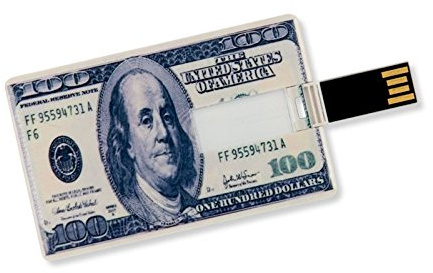 CLE CARDAN LIGHT EUROPE 16GB Speicherkarte in Scheckkartenform 100 Dollar USB Stick Datenspeicher Gadget