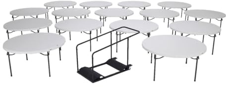 Lifetime 80441 Folding Table and Cart Combo 15 Tables 1 Cart