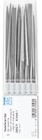 Pferd Juego de 12 Limas de Aguja de Diferentes Formas, Longitud 140 millimeters, Corte Suizo 1, en Caja de Plástico Nfb 2492 C1 140 millimeters