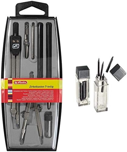 Herlitz Zirkelkasten / 7tlg. + 10 Extra Ersatzminen