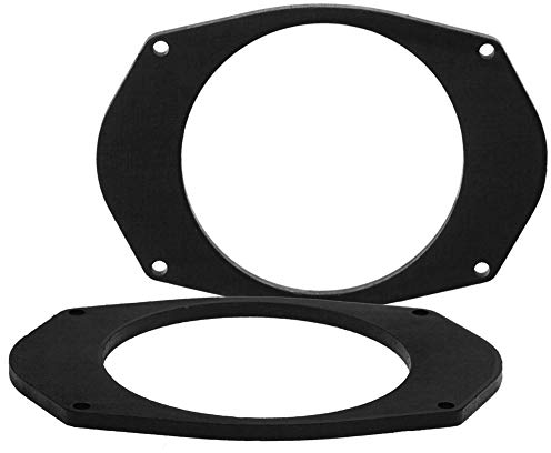 [1 Paar] 165 mm MDF Lautsprecher Ringe kompatibel mit Jeep Grand Cherokee | passend für Vordertür und Hintertür | Farbe: schwarz | wasserundurchlässig