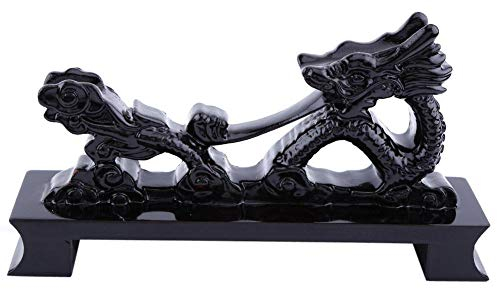 Porte-épée noir en forme de dragon chinois Porte-épée en bois Ninja Samurai Maître Katana Couteau Épée Wakizashi Présentoir 30-60 cm