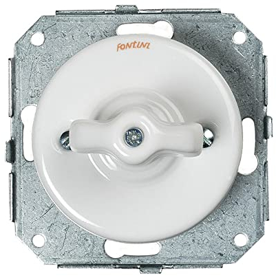FONTINI - GARBY COLONIAL - Interrupteur Va & Vient et Manette Porcelaine Blanche Réf. 31308173
