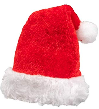 Plitsch Platsch Weihnachtsmütze Nikolausmütze X-Mas Mütze Santa Weihnachten Nikolaus rot für Erwachsene Einheitsgröße Weihnachtsfeier Weihnachtsmarkt (Haarclip Samt)