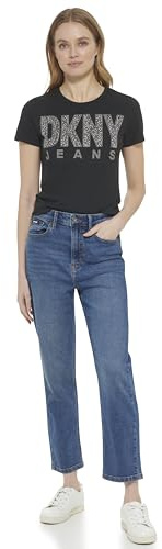 DKNY Damen Waiverly High Rise Straight Leg Jeans