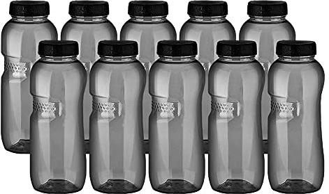 Kavodrink 10 x Tritan Trinkflasche 0,5L Wasserflasche schwarz Sportflasche BPA frei Flasche 500ml