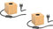 ledscom.de 2 Stück Tischlampe HITO, Schalter, Echtholz (Gummibaum), quadratisch, hellbraun, 1x E27 max. 60W