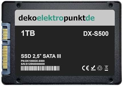 dekoelektropunktde 1TB SSD Festplatte passend für MSI MPG Z390 Gaming PRO Carbon AC Mainboard, Alternatives Ersatzteil 2,5 Zoll SATA3