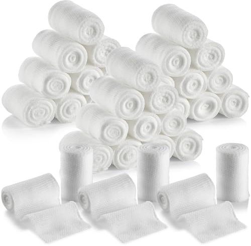 Mullbindenrollen – Packung mit 36 Stück, 2 Zoll x 4,1 Yards pro Rolle mit medizinischer Mullbinde und Stretchbandage zum Verbinden aller Arten von Wunden und Erste-Hilfe-Set von MEDca