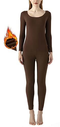 LIPIODOL Intimo Termico Donna Maglia Termica Donna Lunga Fodera in Micro Pile Pigiama Abbigliamento Intimo Canottiera Calda Elegante Elastica Traspirante Sportiva
