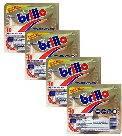 4 x 10pcs Pads Multi Use Dishes Bathroom Hob Grill Soap Cleaner