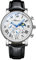 FORSINING Herren-Armbanduhr, analog, Quarz, Chronograph, Mondphase, Leder, modisch, Business-Armbanduhr, wasserdicht, leuchtend, silber